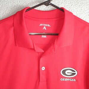 ANTIGUA GEORGIA BULLDOGS MEN'S GOLF POLO SHIRT RED XL POLYESTER